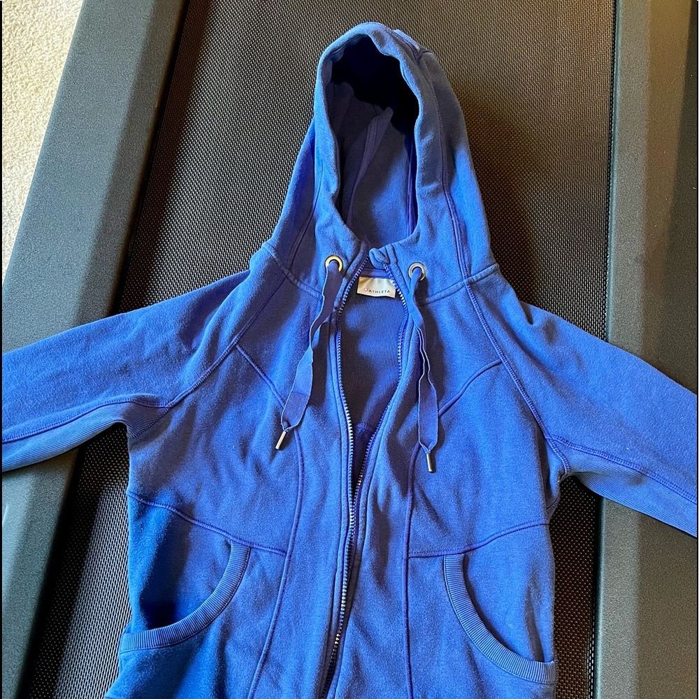 Royal blue Athleta zip up hoodie.  Size Medium.  Gently used.